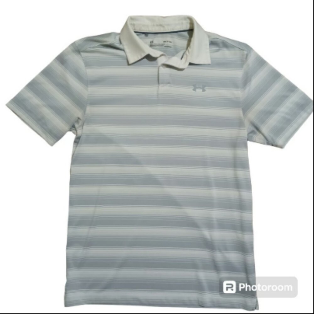 mens under armour white polo shirt